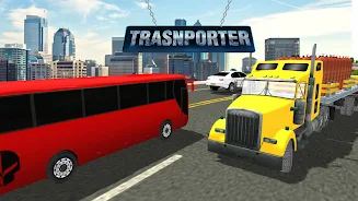 Transporter Truck Driving 3D Captura de tela 1