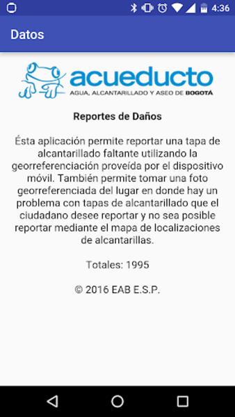 Reporte Daños EAAB Capture d'écran 1