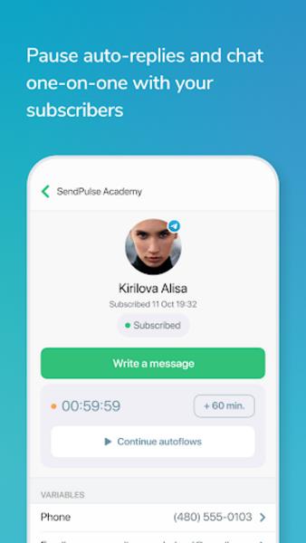 SendPulse Chatbots Capture d'écran 3