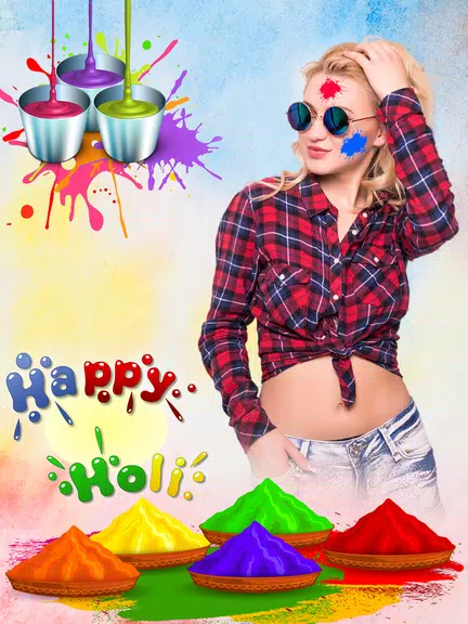 Happy Holi Video Maker Capture d'écran 1