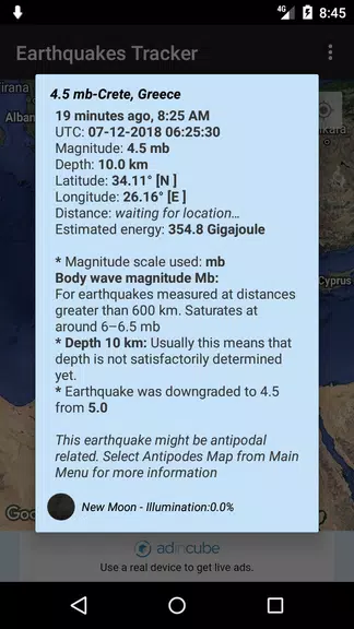 Earthquakes Tracker Captura de tela 3