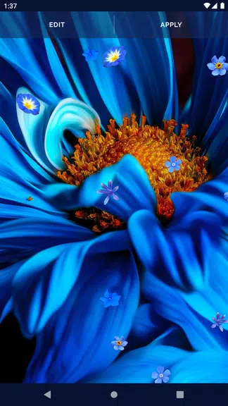 Blue Flowers Live Wallpaper 스크린샷 4