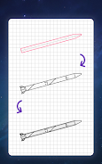 How to draw rockets by steps スクリーンショット 4