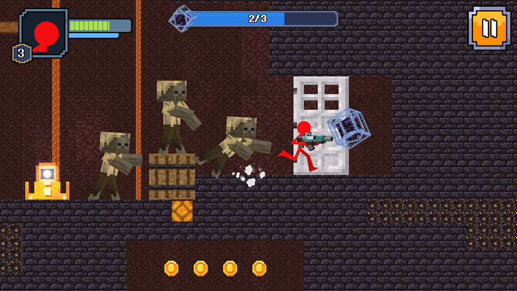 Red Stickman in Craft World Mod Screenshot 3