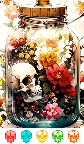 Dark Skeleton Color by number 스크린샷 2
