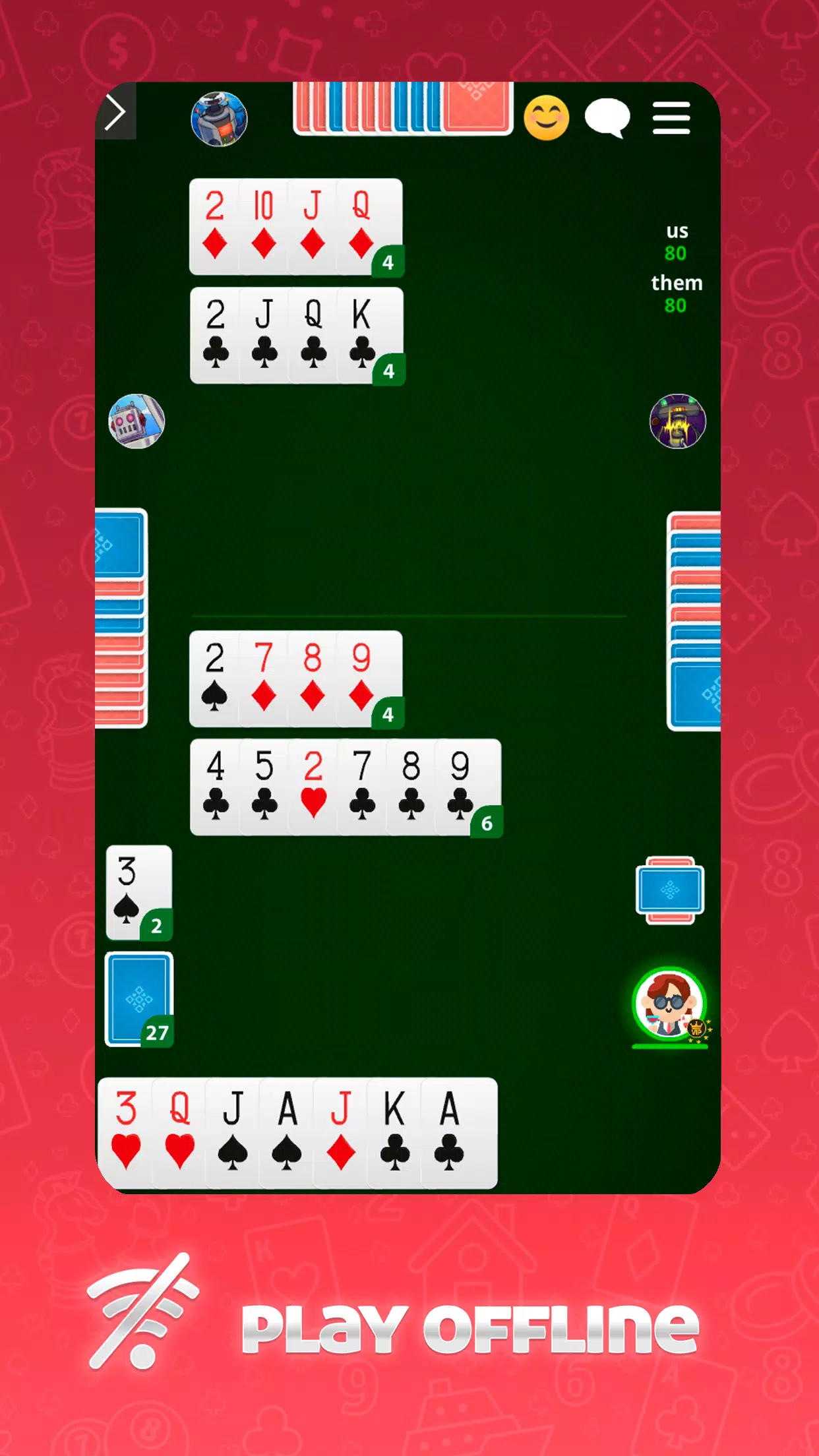 Buraco Canasta GameVelvet स्क्रीनशॉट 4