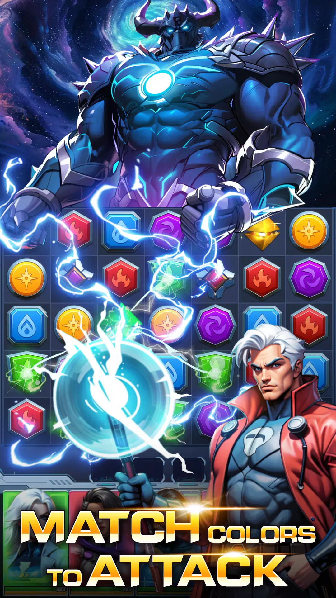 Superhero & Puzzles Match3 RPG Capture d'écran 1