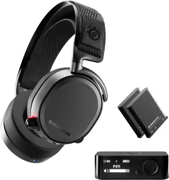 SteelSeries - Arctis Pro Wireless DTS -Kopfhörer: X V2.0 Surround Sound Gaming Headset für PS4 und PC - Schwarz