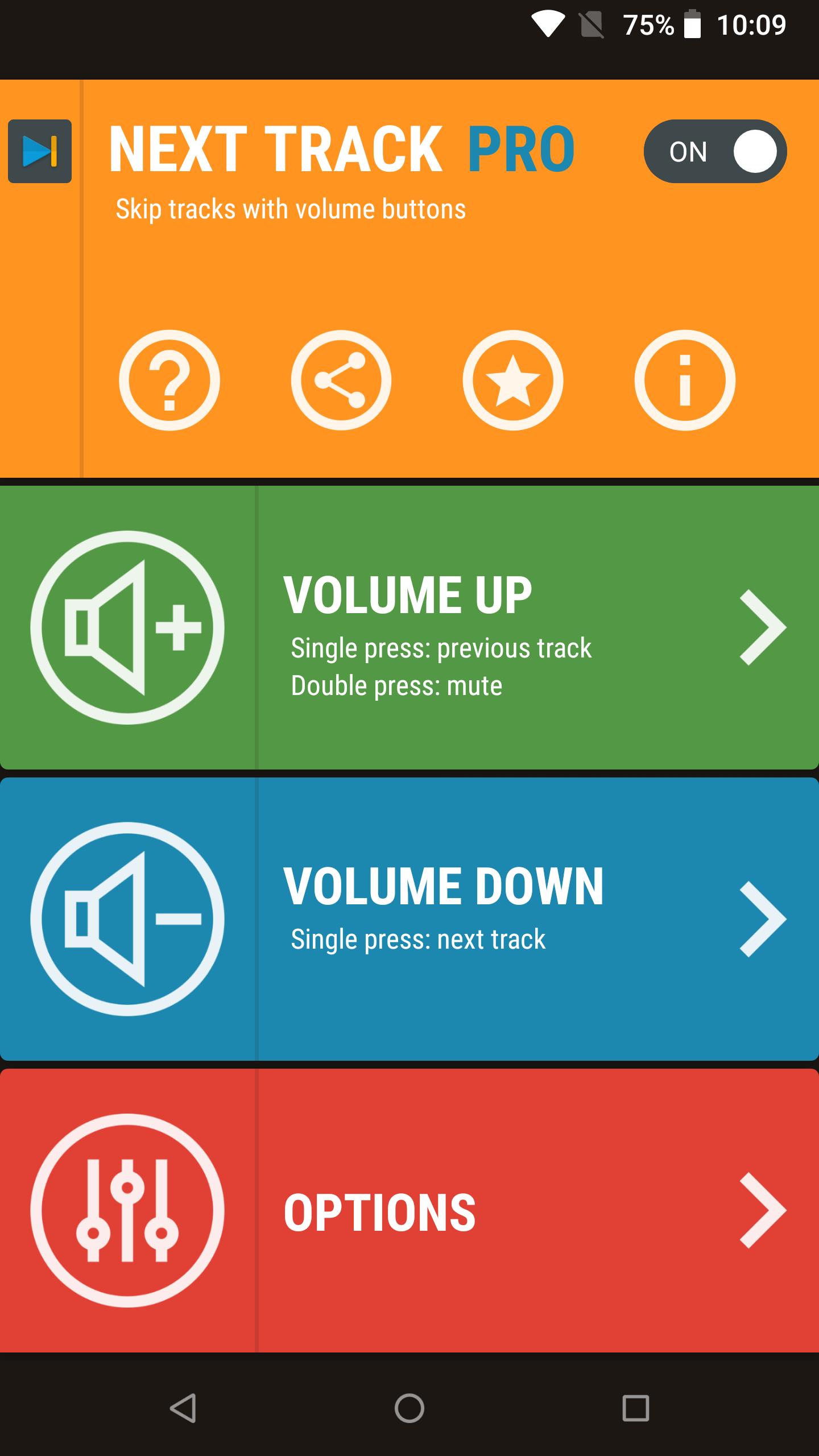 Next Track: Volume button skip Captura de pantalla 1