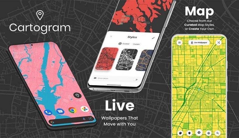 Cartogram - Live Map Wallpaper 스크린샷 1