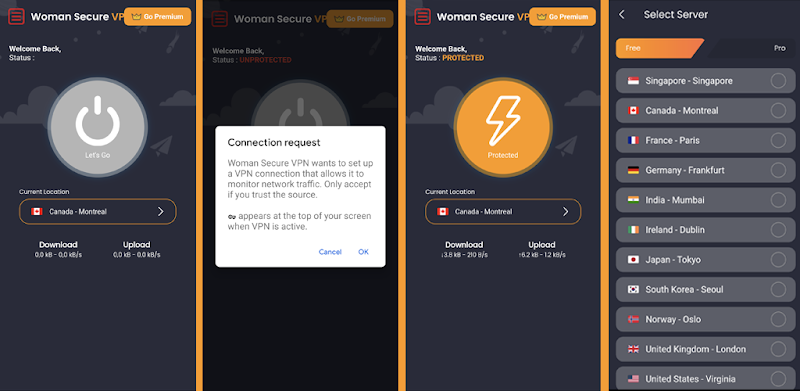 Woman Secure VPN स्क्रीनशॉट 3