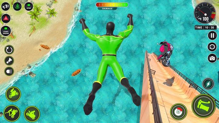 Superhero Bike Mega Ramp Games Скриншот 4