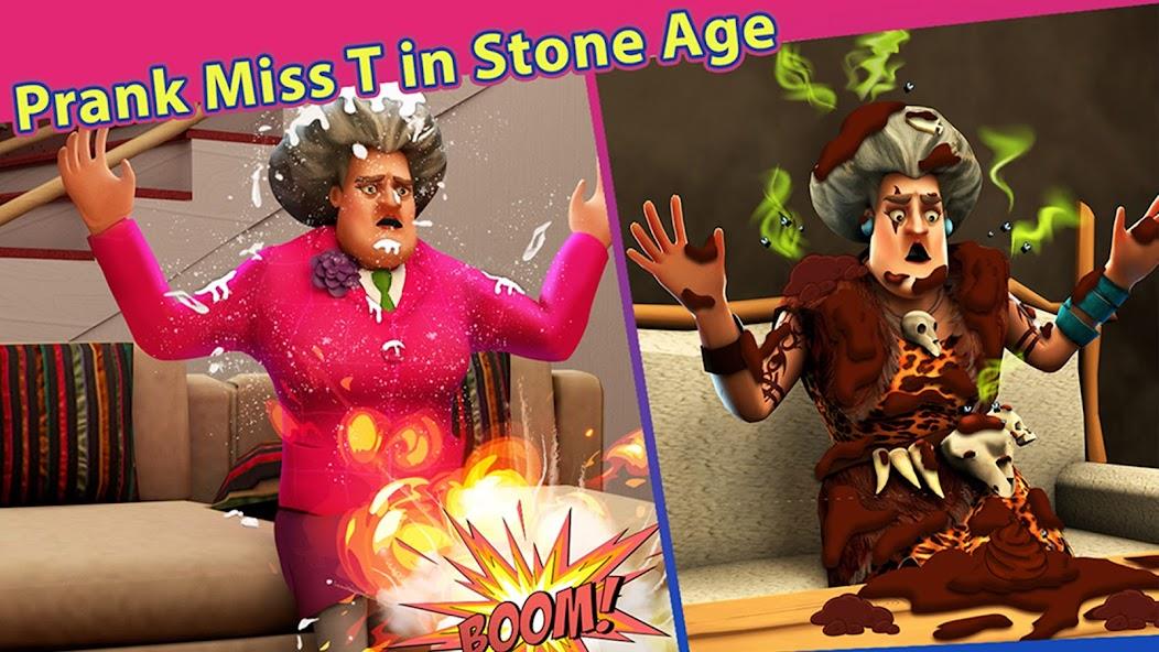 Scary Teacher Stone Age Mod Скриншот 1