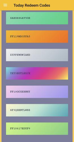 Redeem Codes Screenshot 2