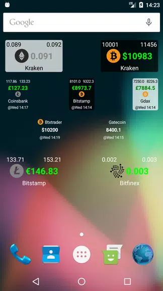 Bitcoin Ticker Widget Screenshot 1