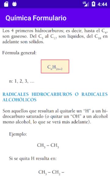 Química Formulario Capture d'écran 2