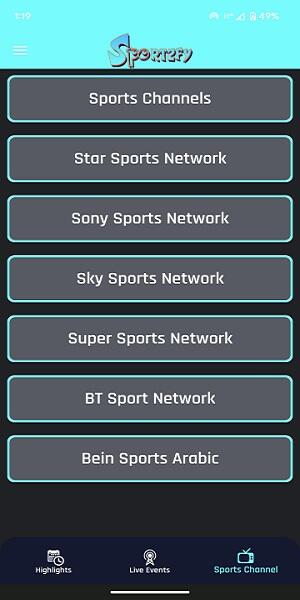 Sportzfy TV Captura de tela 3