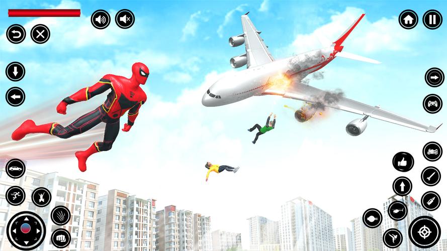 Flying Spider Rope Hero Fight 스크린샷 1