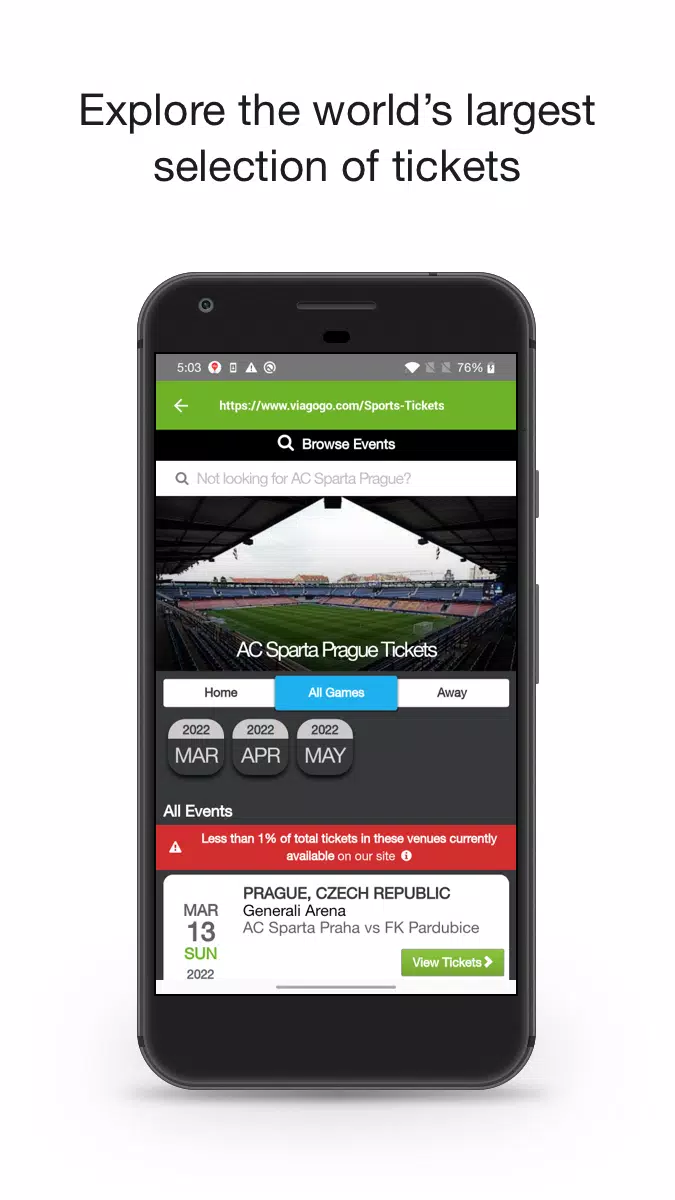 Ingressos viagogo Captura de tela 2
