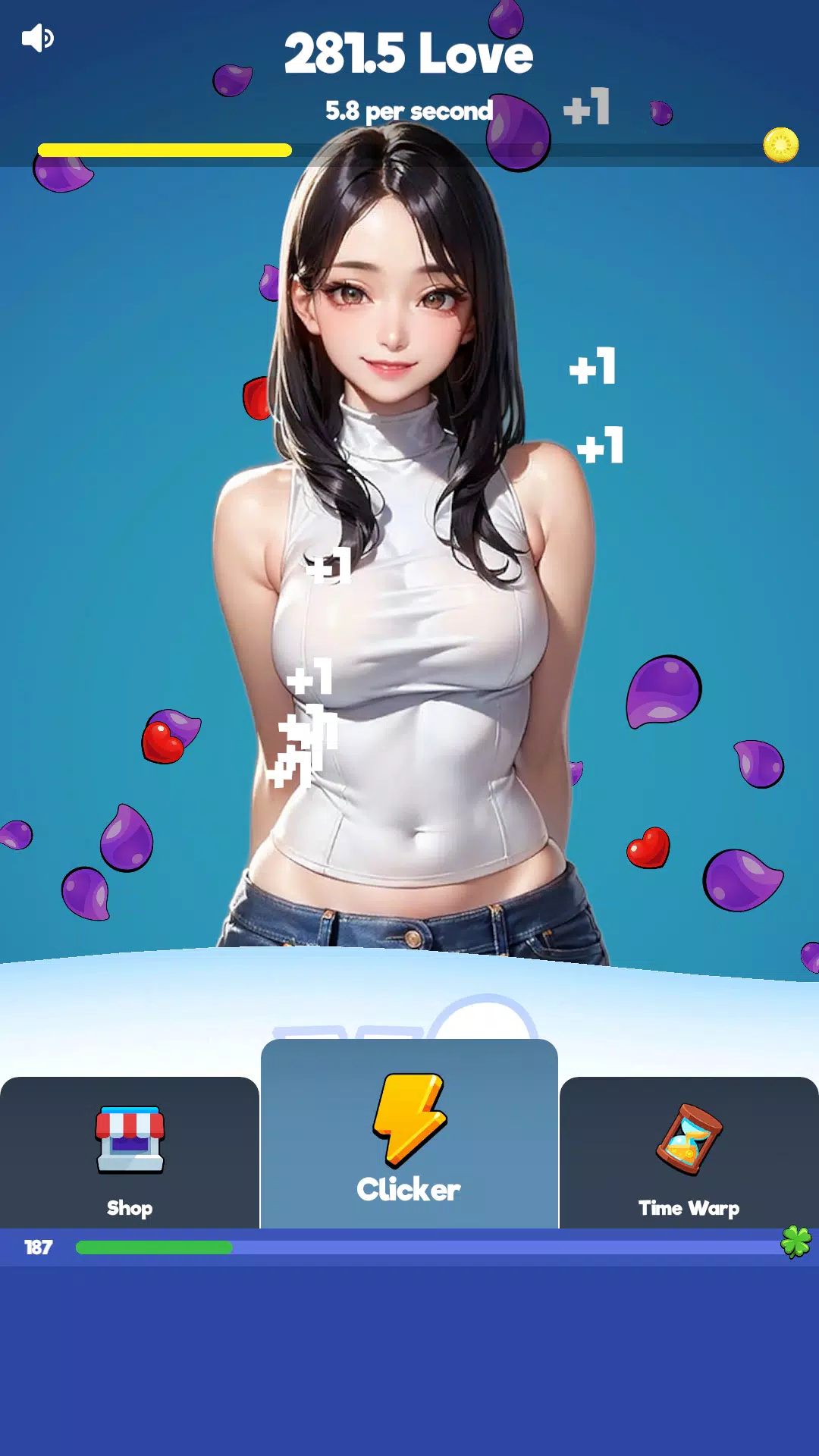 Sexy touch girls: idle clicker Скриншот 1