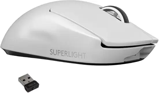 Logitech -Pro X Superlight Lightweight 무선 광학 게임 마우스 영웅 25K 센서 - 무선 - 화이트