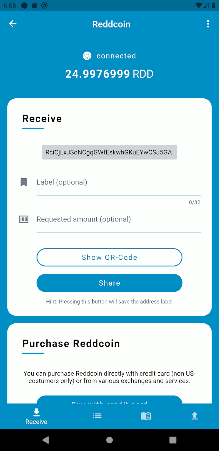 Reddcoin Mobile Wallet Capture d'écran 3