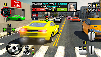 US Taxi Car Driving Games स्क्रीनशॉट 1