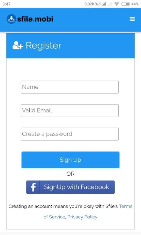 Sfile Mobi - Monetizing Your File Screenshot 1