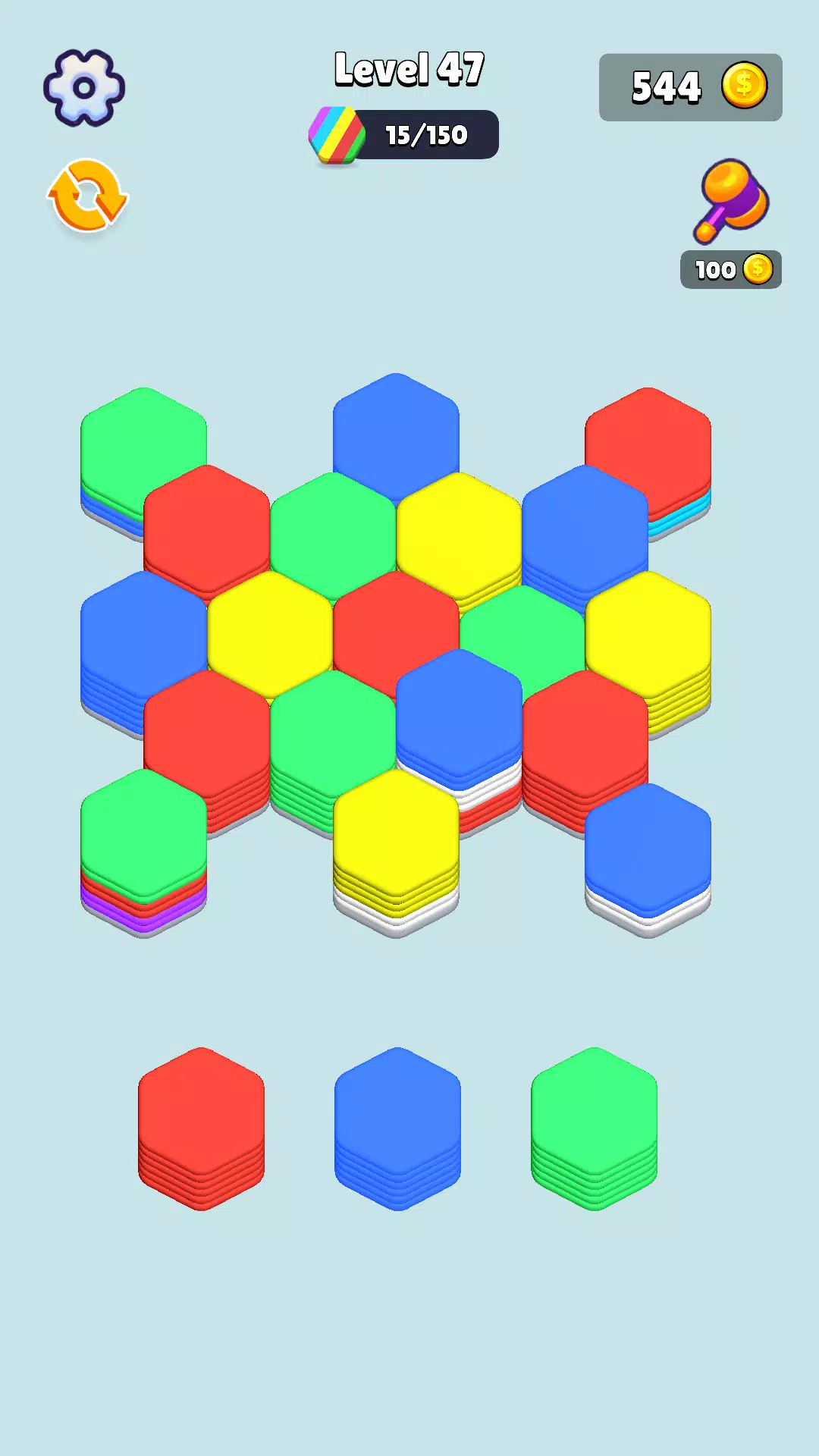 Stack Hexa Sort: Puzzle Match स्क्रीनशॉट 1