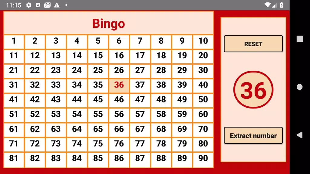 Bingo - numbers extractor - 90 numbers स्क्रीनशॉट 1