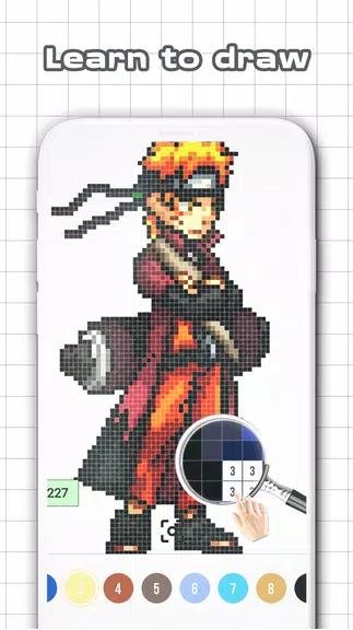 Color by Number - Naruto Sandbox Ninja Pixel Captura de tela 1