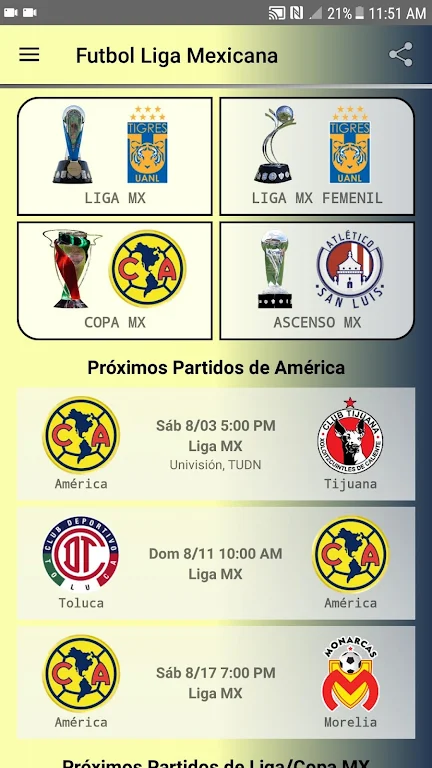 SoccerLair Mexican Leagues स्क्रीनशॉट 2