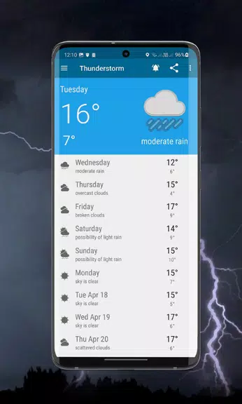 Thunderstorm- weather warnings Screenshot 4