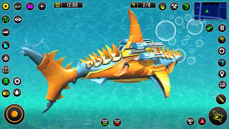 Shark Robot Car Game 3d Captura de tela 3