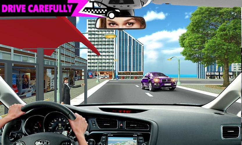 Pink Taxi Driving Game 3D स्क्रीनशॉट 1