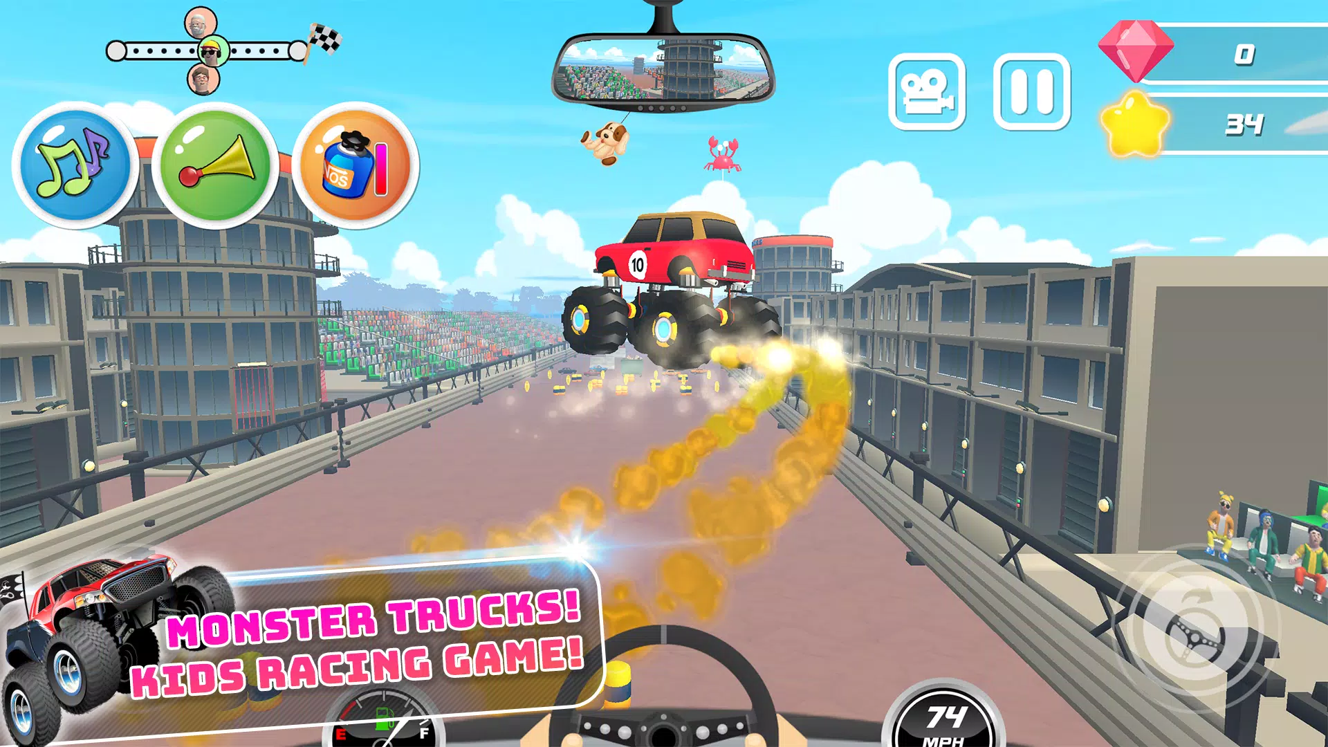 Monster Trucks Kids Race Game Captura de pantalla 1