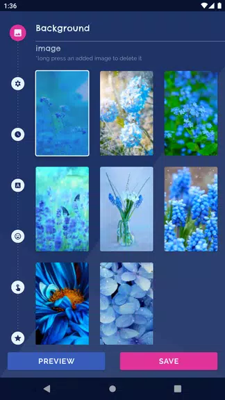 Blue Flowers Live Wallpaper 스크린샷 1