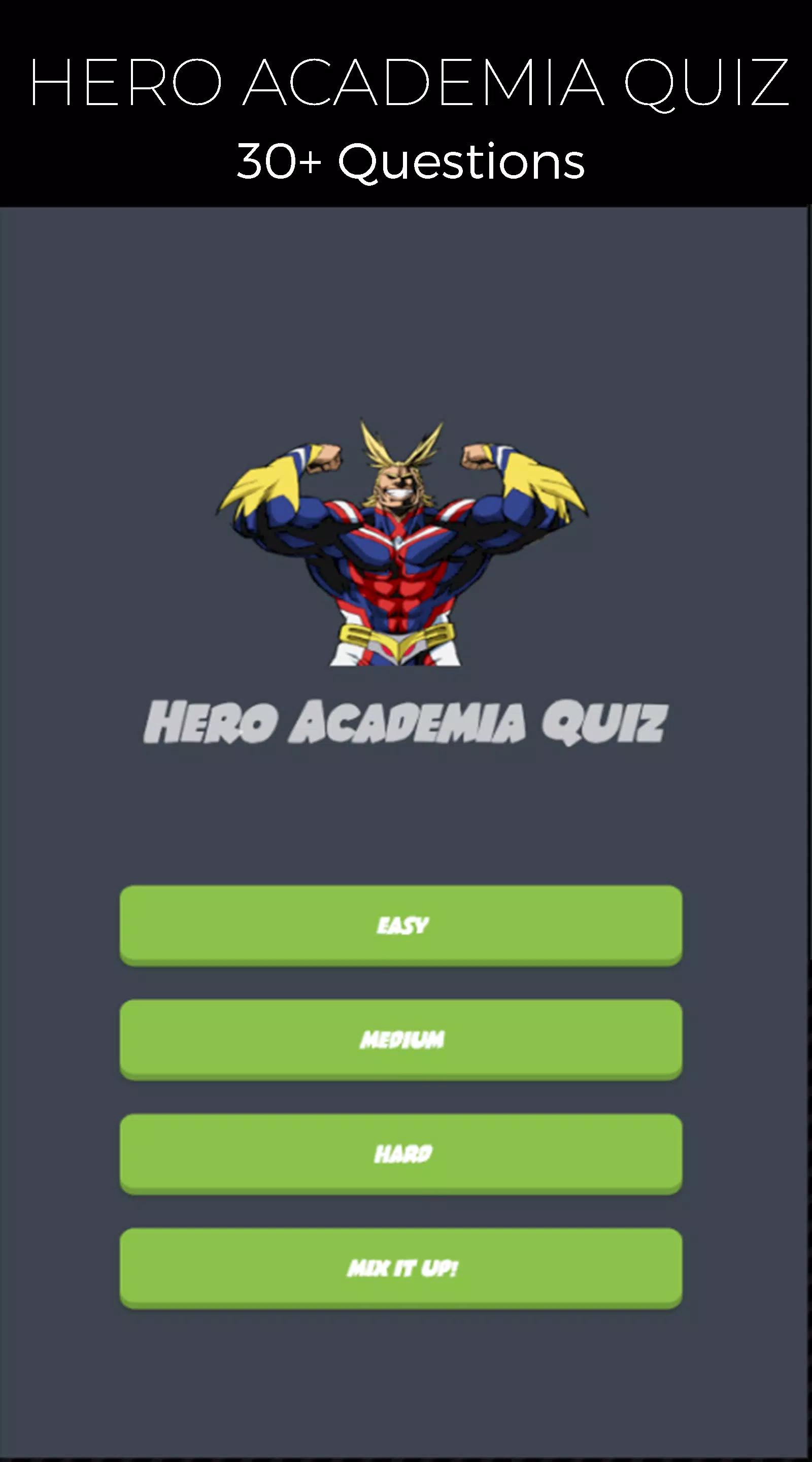 Quiz Game for Hero Academia Captura de tela 1