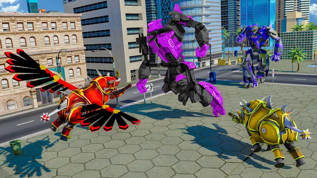 Flying Rhino Robot Transform: Robot War Games Screenshot 3