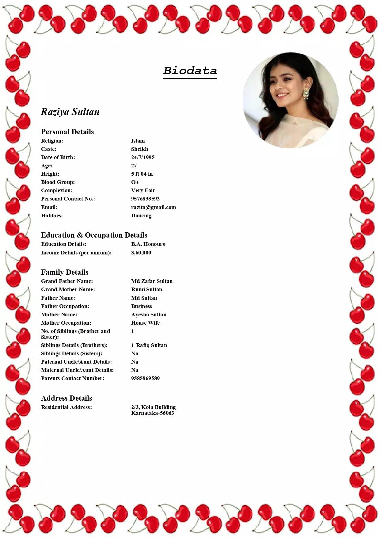 Muslim Marriage Biodata Maker Captura de tela 2