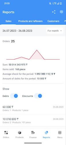 Account goods and sales Screenshot 2
