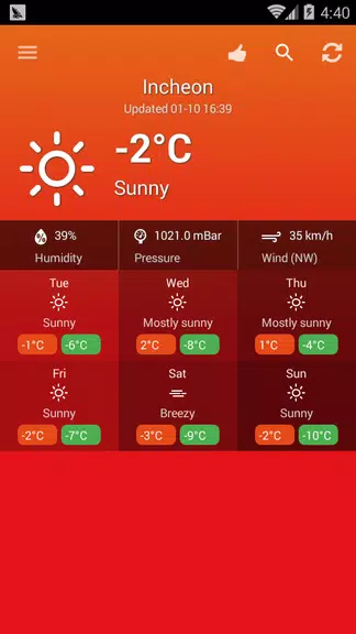 Weather South Korea Скриншот 3