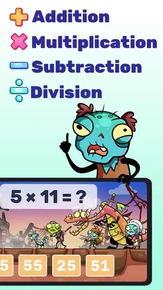 Math games: Zombie Invasion Captura de pantalla 3