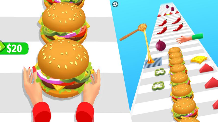 Burger Stack Run Game Captura de pantalla 1