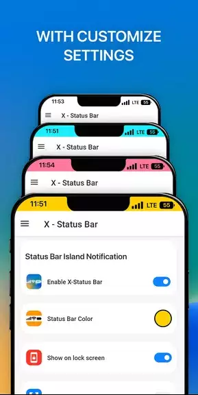 iCenter iOS 16: X - Status Bar Capture d'écran 1