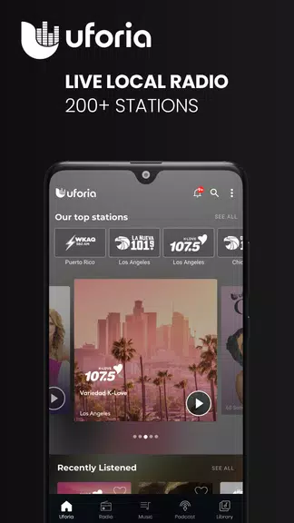 Uforia: Radio, Podcast, Music应用截图第1张