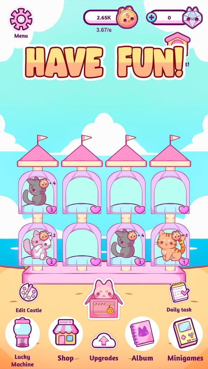 Cat Castle : Merge cute cats स्क्रीनशॉट 4