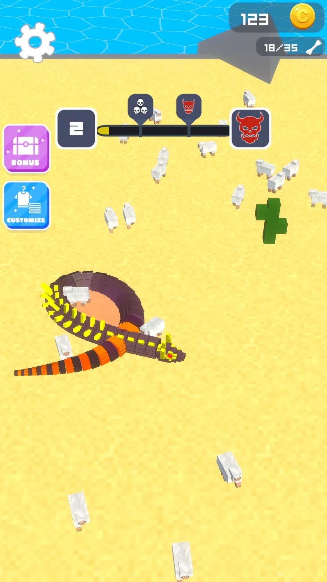Crusher snake: Sneaky Snake 스크린샷 1