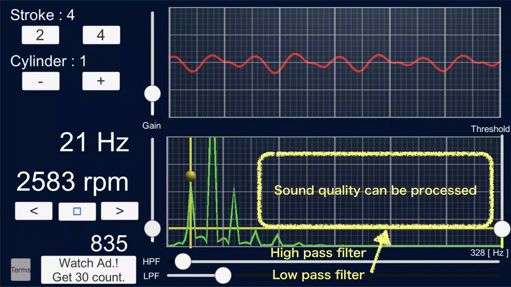 Engine Sound Analyzer:RPM Calc Capture d'écran 4