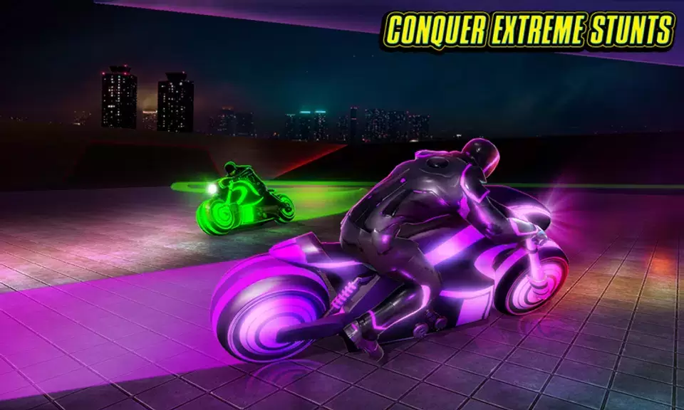 Light Bike Stunt Racing Game Captura de tela 2